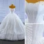 High-end White Pearl Wedding Dresses 2022 Ball Gown Strapless Sleeveless Backless Court Train Wedding