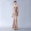 Sexy Argenté Paillettes Fendue devant Robe De Soirée 2024 Trompette / Sirène Bustier Sans Manches Dos Nu Longue Soirée Robe De Ceremonie