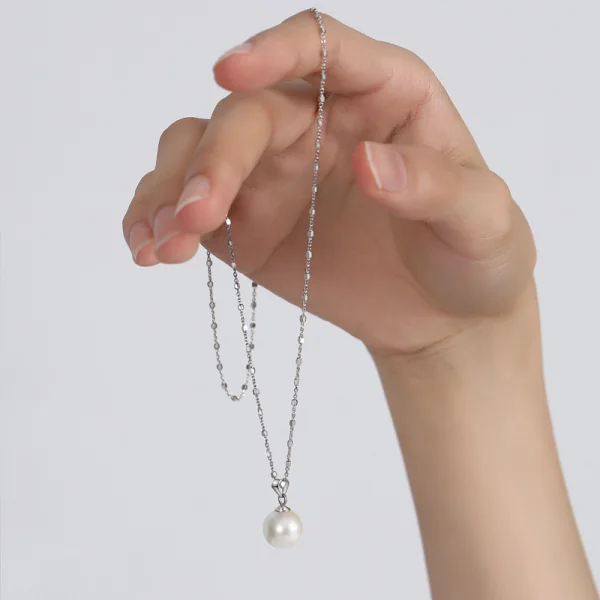 Eleganta Silver Bal Saterling Silver Pärla Halsband 2023 Tillbehör