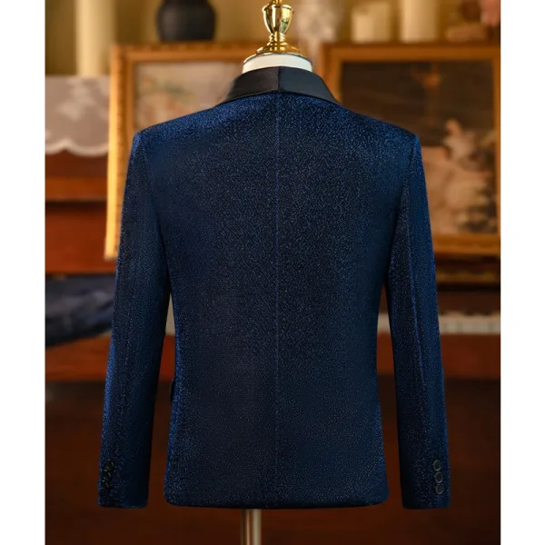 Navy Blue Long Sleeve Wedding Boys Wedding Suits 2025 Body Jewellery Coat Pants Shirt Tie Vest