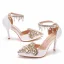 Chic / Beautiful Pearl Rhinestone White Wedding Shoes 2023 9 cm Stiletto Heels Pointed Toe Wedding High Heels