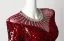Bling Bling Burgundy Rhinestone Sequins Evening Dresses 2026 Trumpet / Mermaid Scoop Neck Long Sleeve Sweep Train Formal Dresses