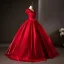 Chic / Beautiful Red Beading Prom Dresses 2025 Ball Gown V-Neck Short Sleeve Backless Floor-Length / Long Formal Dresses