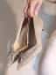 Glitzernden Champagner Strass Schmetterling Pailletten Brautschuhe 2022 Leder 8 cm Stilettos Spitzschuh Hochzeit Pumps Hochhackige