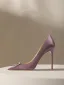 Charmant Lavendel Strass Abend Pumps 2024 Leder 10 cm Stilettos Spitzschuh Pumps Hochhackige