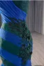 Haut de Gamme Deux tons Océan Bleu En Dentelle Fleur Appliques Robe De Bal 2025 Trompette / Sirène Une épaule Sans Manches Dos Nu Train De Balayage Tulle Robe De Ceremonie