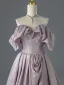 Elegant Blushing Pink Prom Dresses 2026 A-Line / Princess Off-The-Shoulder Short Sleeve Backless Floor-Length / Long Formal Dresses