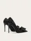 Bling Bling Noire Faux Diamant Paillettes Noeud Promo Escarpins 2024 10 cm Talons Aiguilles À Bout Pointu Escarpins Talons Hauts
