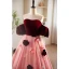 Chic / Beautiful Burgundy Pearl Appliques Prom Dresses 2023 A-Line / Princess Strapless Short Sleeve Backless Floor-Length / Long Prom Formal Dresses