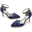 Chic / Belle Noire Faux Diamant Promo Sandales Femme 2023 Bride Cheville 7 cm Talons Aiguilles À Bout Pointu Sandales Talons Hauts