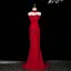 Chic / Belle Rouge Perlage Appliques Robe De Soirée 2026 Trompette / Sirène Bustier Sans Manches Dos Nu Train De Balayage Robe De Ceremonie