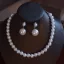 Fine Sølv Perle Rhinestone Legering Bryllup Armbånd Øredobber Tiara Har Tilbehor 2025