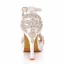 Piękne Białe Rhinestone Buty Ślubne 2023 Z Paskiem 10 cm Szpilki Peep Toe Ślub Sandały Wysokie Obcasy