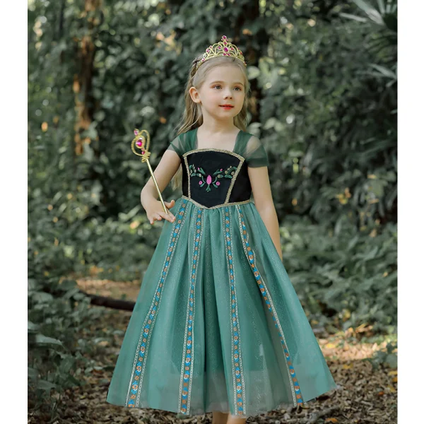 Chic / Beautiful Jade Green Rhinestone Glitter Birthday Flower Girl Dresses 2023 A-Line / Princess Square Neckline Sleeveless Backless Tea-length Flower Girl Dresses