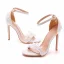 Sexy White Lace Flower Wedding Shoes 2023 Ankle Strap 11 cm Stiletto Heels Open / Peep Toe Wedding Sandals High Heels