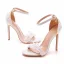 Sexy White Lace Flower Wedding Shoes 2025 Ankle Strap 11 cm Stiletto Heels Open / Peep Toe Wedding Sandals High Heels