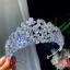 Elegant Silver Rhinestone Zircon Wedding Bridal Hair Accessories Tiara 2022