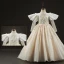 Luxury / Gorgeous Champagne Beading Pearl Lace Flower Appliques Birthday Flower Girl Dresses 2022 Ball Gown High Neck Puffy Short Sleeve Backless Floor-Length / Long Flower Girl Dresses