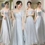 Simple Gris Robe Demoiselle D'honneur 2022 Princesse Manches Courtes Dos Nu Longue Demoiselle D'honneur Robe De Ceremonie