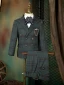 Ink Blue Plaid 6-piece Boys Wedding Suits 2022 Long Sleeve Body Jewellery Coat Pants Shirt Tie Vest