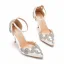 Chic / Belle Blanche Faux Diamant Bride Cheville Chaussure De Mariée 2023 9 cm Talons Aiguilles À Bout Pointu Mariage Talons Hauts