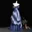 Dazzling Navy Blue Ball Gown Prom Dresses 2026 Off-The-Shoulder Short Sleeve Backless Floor-Length / Long Formal Dresses