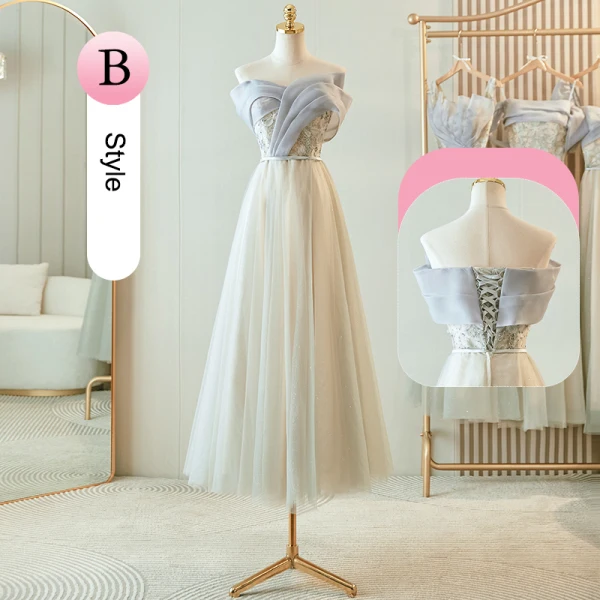 Chic / Beautiful Grey Beading Bridesmaid Dresses 2023 A-Line / Princess Short Sleeve Backless Floor-Length / Long Bridesmaid Dresses