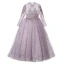 Chic / Beautiful Lavender Beading Lace Flower Sequins Birthday Flower Girl Dresses 2023 A-Line / Princess High Neck Long Sleeve Floor-Length / Long Flower Girl Dresses