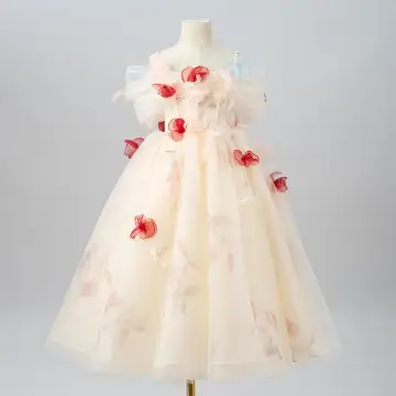 Charmant Champagne Appliques Anniversaire Robe Ceremonie Fille 2025 Princesse De L Épaule Manches Courtes Dos Nu Longue Robe Ceremonie Fille