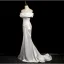 Chic / Belle Blanche Fendue devant Robe De Bal 2024 Trompette / Sirène Bustier Sans Manches Dos Nu Train De Balayage Promo Robe De Ceremonie