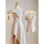 Modest / Simple Khaki Bridesmaid Dresses 2023 A-Line / Princess V-Neck Short Sleeve Backless Floor-Length / Long Bridesmaid Dresses