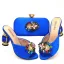 Chic / Beautiful Rhinestone Satin Purple Prom Womens Sandals Clutch Bags 2023 9 cm Open / Peep Toe Crystal Thick Heels Sandals High Heels Clutch Bags
