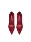 Sexy Bordeaux Avond Roos Pumps 2025 Leer 10 cm Naaldhakken / Stiletto Spitse Neus Pumps Hoge Hakken