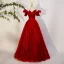 Élégant Rouge Perlage Paillettes Noeud Robe De Bal 2023 Robe Boule De l'épaule Manches Courtes Dos Nu Longue Promo Robe De Ceremonie