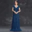 Sparkly Navy Blue Sequins Evening Dresses 2025 A-Line / Princess V-Neck Sleeveless Floor-Length / Long Evening Party Formal Dresses