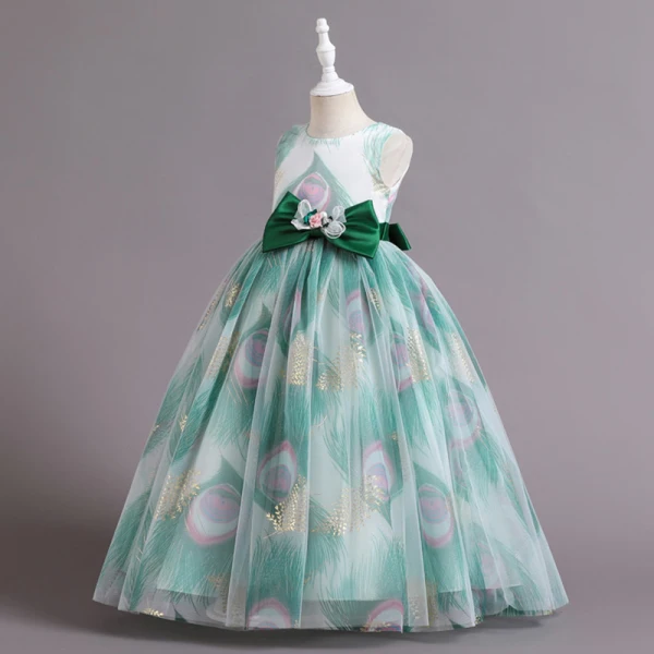 Chic / Beautiful Red Glitter Printing Birthday Flower Girl Dresses 2024 Ball Gown Scoop Neck Sleeveless Sash Bow Floor-Length / Long