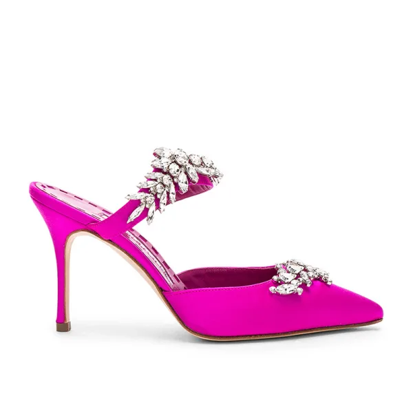 Chic / Beautiful Yellow Rhinestone Evening Party Womens Shoes 2022 8 cm Stiletto Heels Pointed Toe Womens Shoes High Heels
