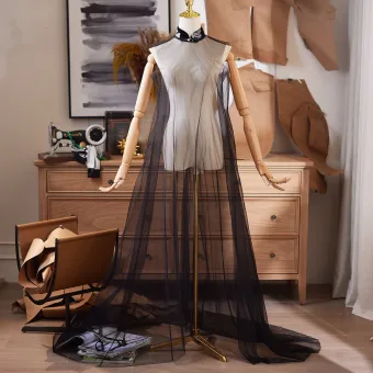 Unusual Black Prom Tulle Shawl 2025 High Neck Sleeveless