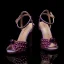 Sparkly Purple Pearl Evening Party Womens Sandals 2023 Ankle Strap 12 cm Stiletto Heels Open / Peep Toe Sandals High Heels