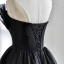 Chic / Beautiful Black Spotted Prom Dresses 2022 A-Line / Princess Strapless Sleeveless Backless Floor-Length / Long Prom Formal Dresses