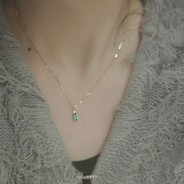 Vintage / Retro Prom Green Zircon Sterling Silver Necklaces Accessories