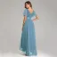 Modest / Simple Black Bridesmaid Dresses 2023 A-Line / Princess V-Neck Short Sleeve Backless Sash Floor-Length / Long Bridesmaid Dresses