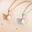 Chic / Beautiful Rose Gold Pearl Leaf Sterling Silver Necklaces Accessories 2023