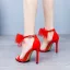 Sexy Rot Schleife Abend Sandalen Damen 2026 Knöchelriemen 11 cm Stilettos Peeptoes Sandaletten Hochhackige