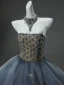 High-end Navy Blue Beading Cascading Ruffles Prom Dresses 2024 Ball Gown Strapless Sleeveless Backless Court Train Prom Formal Dresses