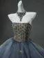 Luxury / Gorgeous Sky Blue Cascading Ruffles Prom Dresses Homecoming Graduation Dresses 2025 Ball Gown Strapless Handmade  Beading Sleeveless Backless Chapel Train Formal Dresses