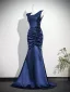 Vintage / Originale Bleu Roi Robe De Bal 2026 Trompette / Sirène Encolure Dégagée Sans Manches Dos Nu Longue Robe De Ceremonie