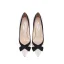 Mode Aprikos / Beige Mocka Bal Pumps 2022 Läder Rosett 10 cm Stilettklackar Spetsiga Pumps Högklackade