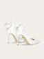 Elegante Weiß Schleife Brautschuhe 2024 Leder 10 cm Stilettos Spitzschuh Hochzeit Pumps