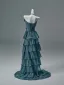 Haut de Gamme Vert Foncé Perlage Volants en Cascade Robe De Soirée 2026 Princesse Bustier Sans Manches Dos Nu Longue Robe De Ceremonie